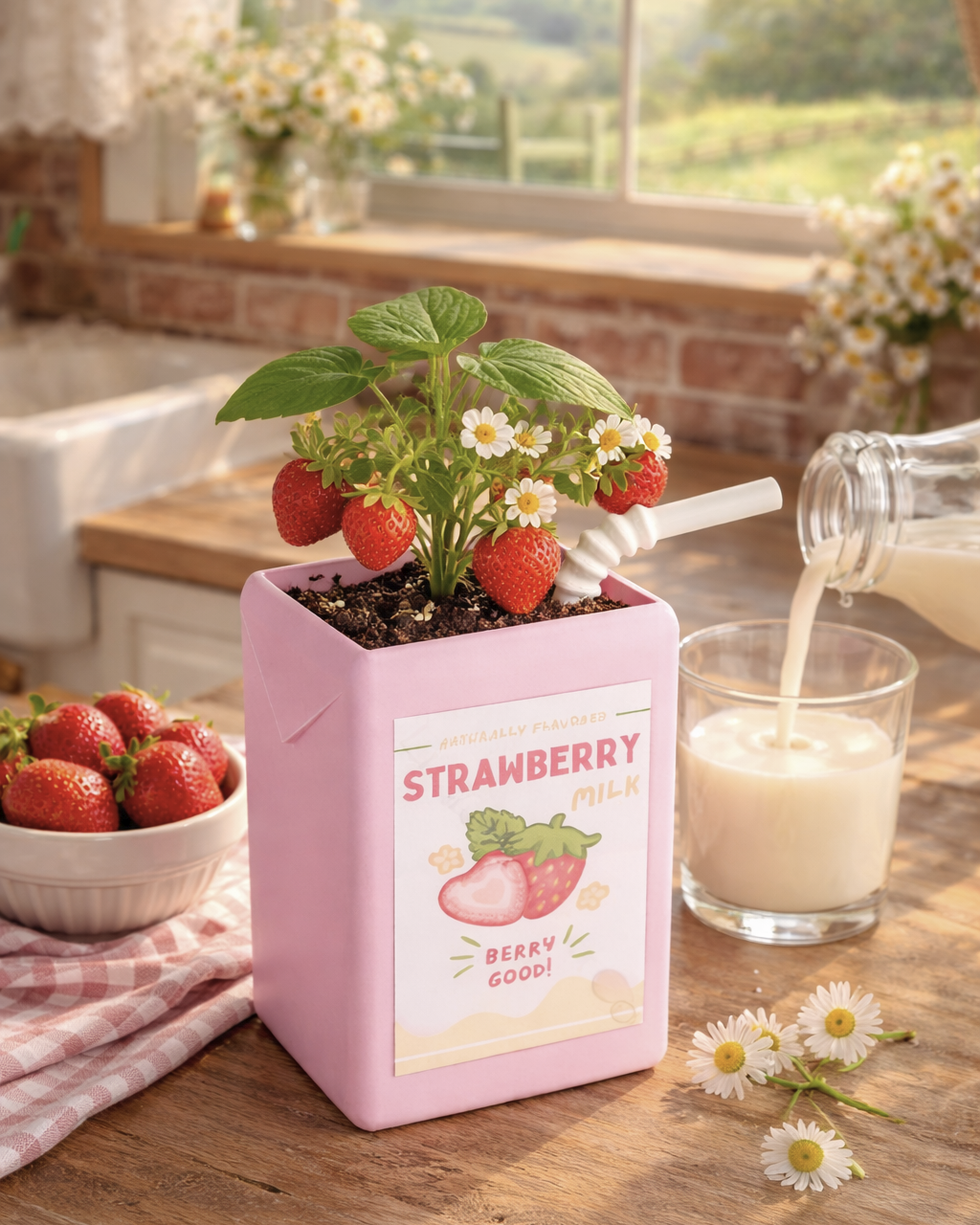 Handmade 3D Printed Juice Box Planter