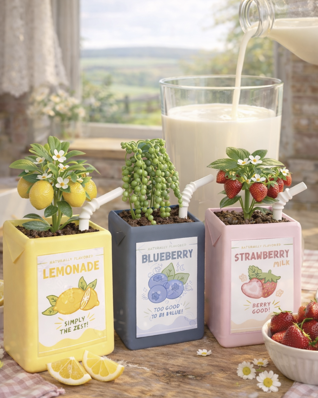 Handmade 3D Printed Juice Box Planter