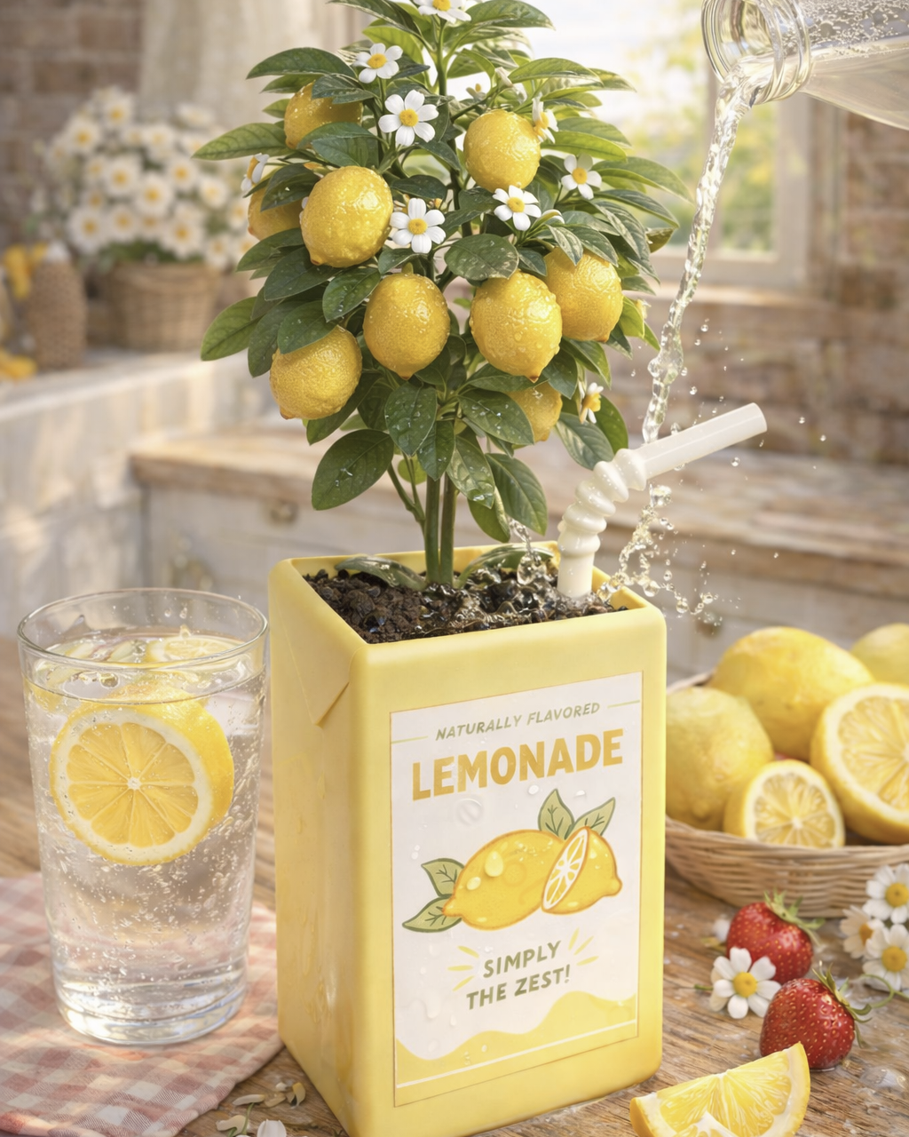 Handmade 3D Printed Juice Box Planter